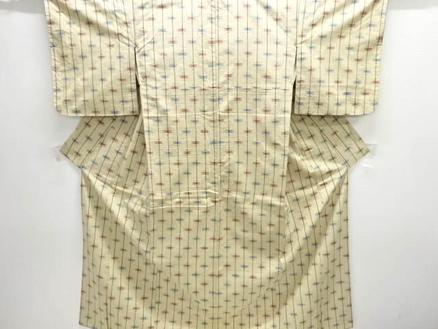 JAPANESE KIMONO / ANTIQUE KIMONO / SILK / TSUMUGI / WOVEN STRIPE